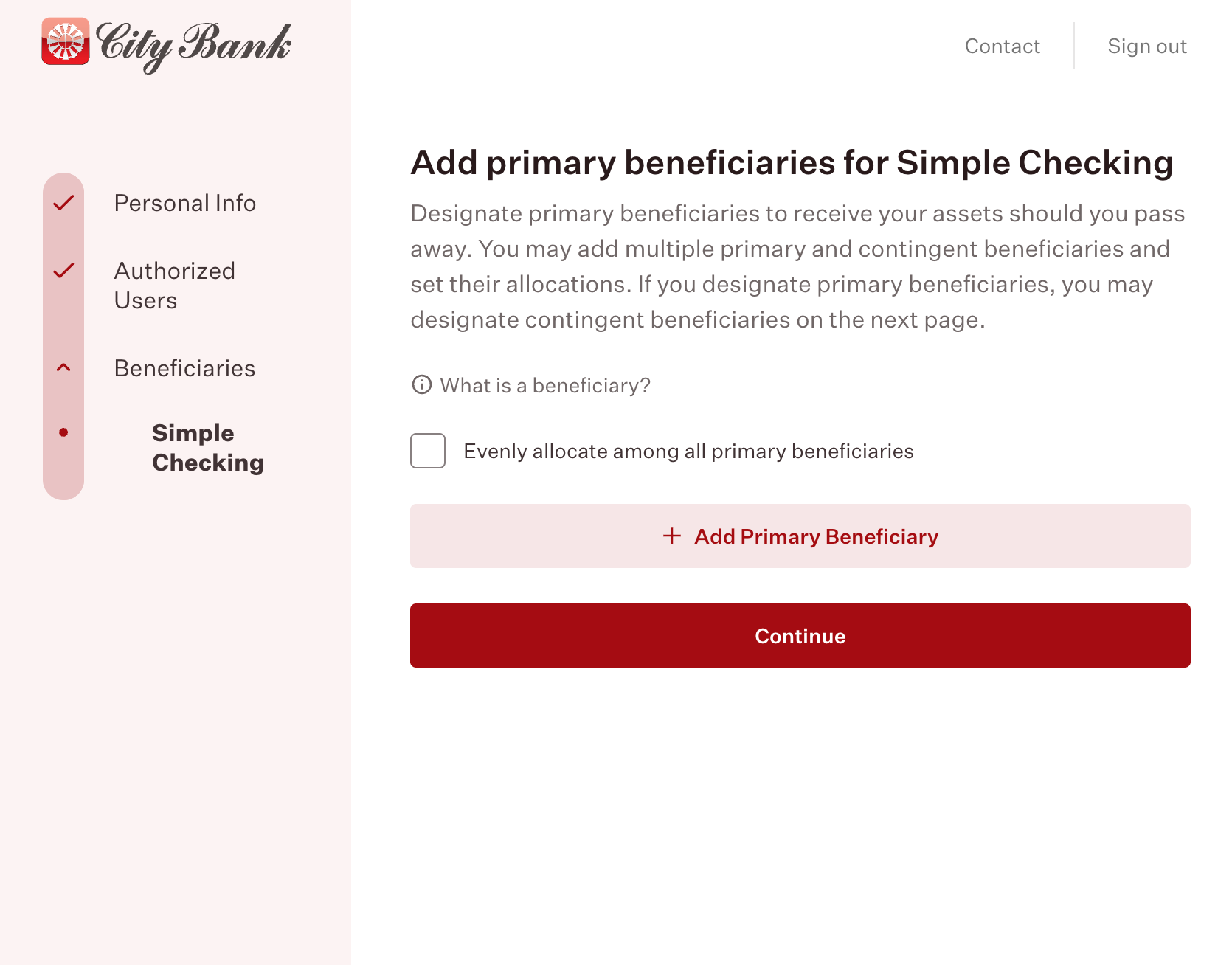 Beneficiaries Management - Primary beneficiary designation with allocation options