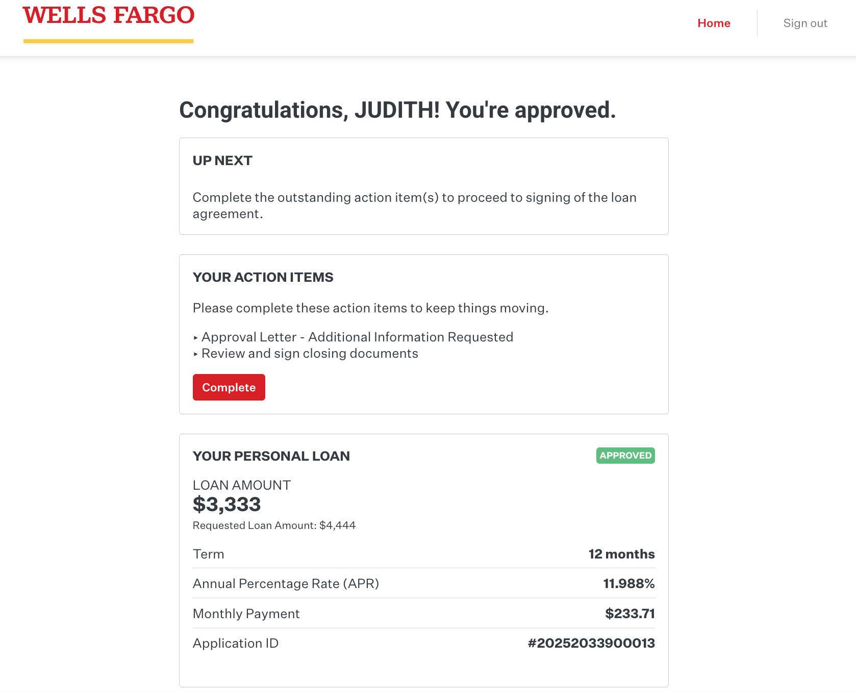 Final Approval - Loan approval confirmation with detailed terms and next steps